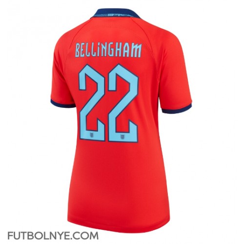 Camiseta Inglaterra Jude Bellingham #22 Visitante Equipación para mujer Mundial 2022 manga corta